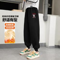 贝贝怡 秋冬女童舒适长裤运动跑步休闲中大童装保暖