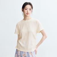 茵曼 女士法式肌理感花纹短袖T恤 2026夏季