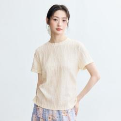 茵曼 女士法式肌理感花纹短袖T恤 2026夏季