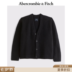 Abercrombie & Fitch 美式经典圈圈纱 男士针织开衫 深黑色 L (180/108A)