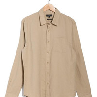 VINCE Classic Fit Linen Blend Button-Up Shirt