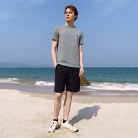 FILA 男装运动T恤男士健身训练简约休闲基础百搭圆领针织短袖衫