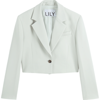 LILY 二醋酸光泽垂感短款西装