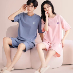 Ambis 男女同款短袖休闲家居服套装