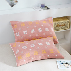 多兰诗 原棉纱枕巾枕罩枕巾一对 52cm*78cm