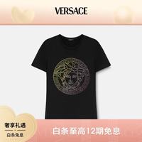 VERSACE 春夏渐变水晶缀饰T恤高智感高智松弛感七夕礼物