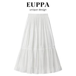唯品会 EUPPA 日系高级感纯色高腰半身裙2026夏季女式气质时尚百搭半截中裙