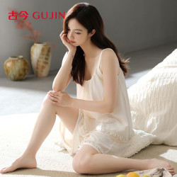 古今 轻薄夏季新款睡衣女吊带流苏家居服可外穿云朵棉睡裤套装L