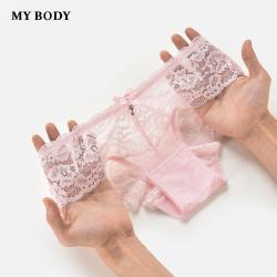 MY BODY 朱砂痣 女士蕾丝网纱内裤