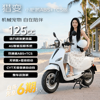 猎变 小肥鹅共创版燃油踏板摩托车复古代步省油长续航 绵绵白26新款
