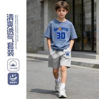 马克华菲 男童夏季套装户外跑步运动儿童短袖短裤清爽宽松舒适男孩帅气童装