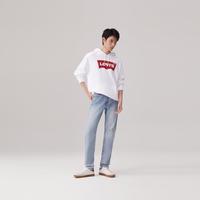 限尺码：Levi's 李维斯男女经典LOGO连帽抽绳时尚情侣卫衣白