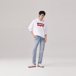 Levi's 李维斯男女经典LOGO连帽抽绳时尚情侣卫衣白