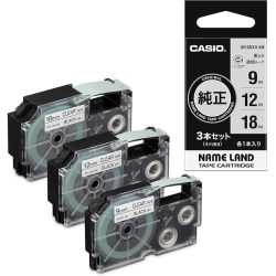CASIO 标签打印机 Nameland 3 件装 9 毫米 12 毫米