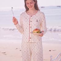TEENIE WEENIE 高级感睡衣女士家居服秋季超柔抗菌长袖长裤甜美印花两件套