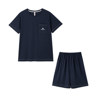 芬腾 7A抑菌100%纯棉圆领短袖男士家居服套装