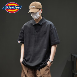 Dickies 纯棉短袖POLO衫男士2026夏季新款宽松工作运动五分半截恤上衣