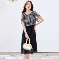 舒朗 连衣裙女夏季高级感气质大牌26年新款圆领高端减龄连衣裙中长款