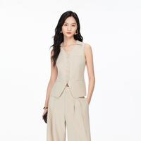 VERO MODA 26夏季新品不规则下摆无袖修身上衣百搭通勤马甲女