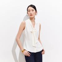 VERO MODA 女士V领飘带无袖收腰衬衫