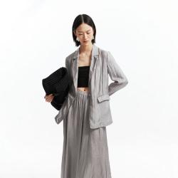 VERO MODA 外套女夏宽松版光泽感面料西装时尚通勤高级感专柜同款