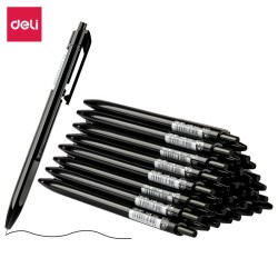 得力 圆珠笔中油笔0.7mm黑色文具办公学生用笔S304用蓝色医生药单医嘱病历签字野外考察数据素描账本便签笔