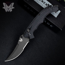 BENCHMADE 美国进口Benchmade蝴蝶865高硬度865SBK黑色G10柄-黑色半锯齿刃
