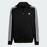 adidas 连帽舒适条纹时尚男大童运动夹克休闲外套