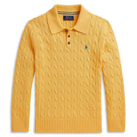 RALPH LAUREN Boys' Cable Knit Cotton Polo Sweater - Little Kid, Big Kid
