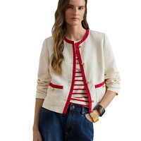 RALPH LAUREN 女士小西装 Two Tone Linen Blend Twill Blazer