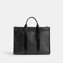 COACH 女士手提包 Wesley Tote In Signature Canvas