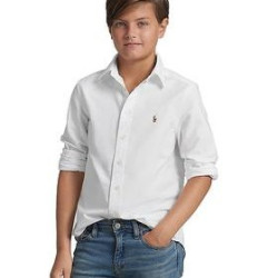 RALPH LAUREN 棉质牛津布运动衬衫 大童款/小童款