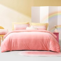 富安娜 牛奶绒四件套 1.2m床 Macaron·哈尼