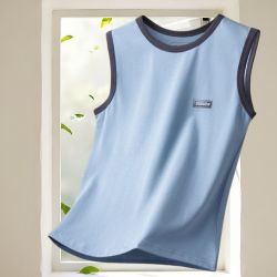 麦科贝尔 儿童运动背心男童无袖中大童家居服睡衣男孩坎肩休闲纯棉薄款