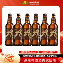 燕京啤酒 29天锁鲜啤酒 720ml*6瓶
