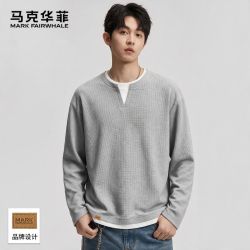 马克华菲 男士假两件V领卫衣