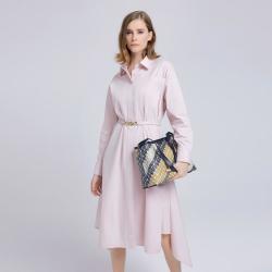 宝姿 女装春季潮流桃子奶糖金属腰带衬衫裙LD8D181PWD096