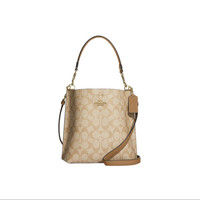 COACH 女包 Mollie 22 经典老花Logo满印人造革小号水桶包 CA582