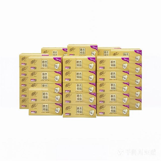 清风 抽纸原木金装300张大尺寸 4层 75抽*48包整箱