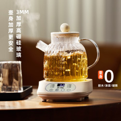 小南瓜 全玻璃养生壶炖煮一体办公室恒温壶家用小型烧水壶全自动煮1L茶器