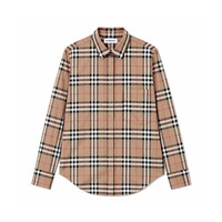 BURBERRY 女士棕色格纹长袖衬衫81217391