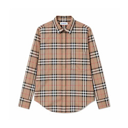 BURBERRY 女士棕色格纹长袖衬衫81217391