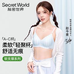 SW格纹 赵今麦同款 少女无痕舒适透气文胸罩