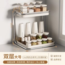 KAWASIMAYA ZW-189 厨房置物架 ins风奶油白 双层小号