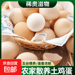 五谷鲜鸡蛋 农家鲜鸡蛋单枚40g谷物蛋草鸡蛋溏心蛋柴鸡蛋京东包邮 山林谷物蛋30枚