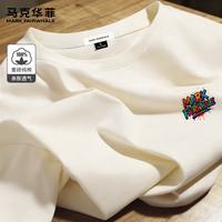 马克华菲 ZMK彩绘马X 100%棉吸湿透气 淡黄 XL 男士T恤