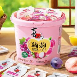 喜之郎 蒟蒻果冻桶 520克每桶装多口味0脂果汁果冻 休闲儿童*1桶