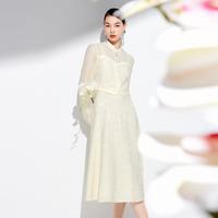 伊芙丽 假两件改良新中式国风旗袍连衣裙女2024春装绝美裙子