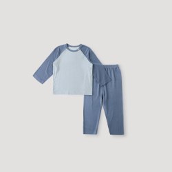 巴厘小猪 桑蚕丝 丹宁蓝 90cm 儿童家居服套装