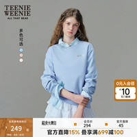 TEENIE WEENIE 小熊女装卫衣秋季圆简约圆领休闲俏皮上衣 浅蓝色